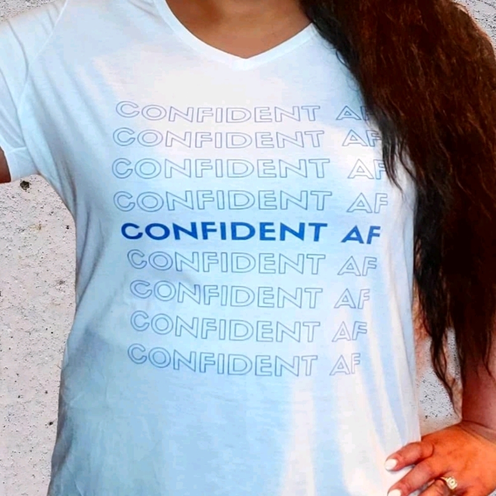 Confident AF Plus Size White T-shirt